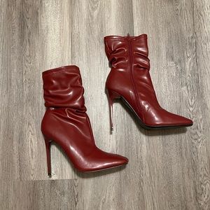 Red high heeled boots